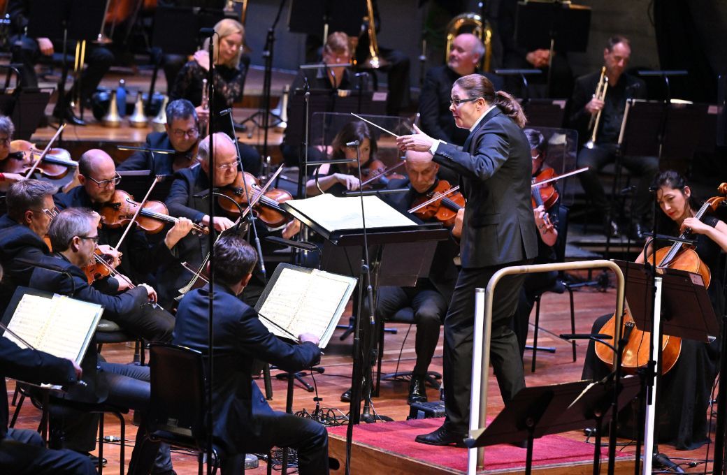 Anna-Maria Helsing conducts the BBC Concert Orchestra &copy; BBC | Mark Allan