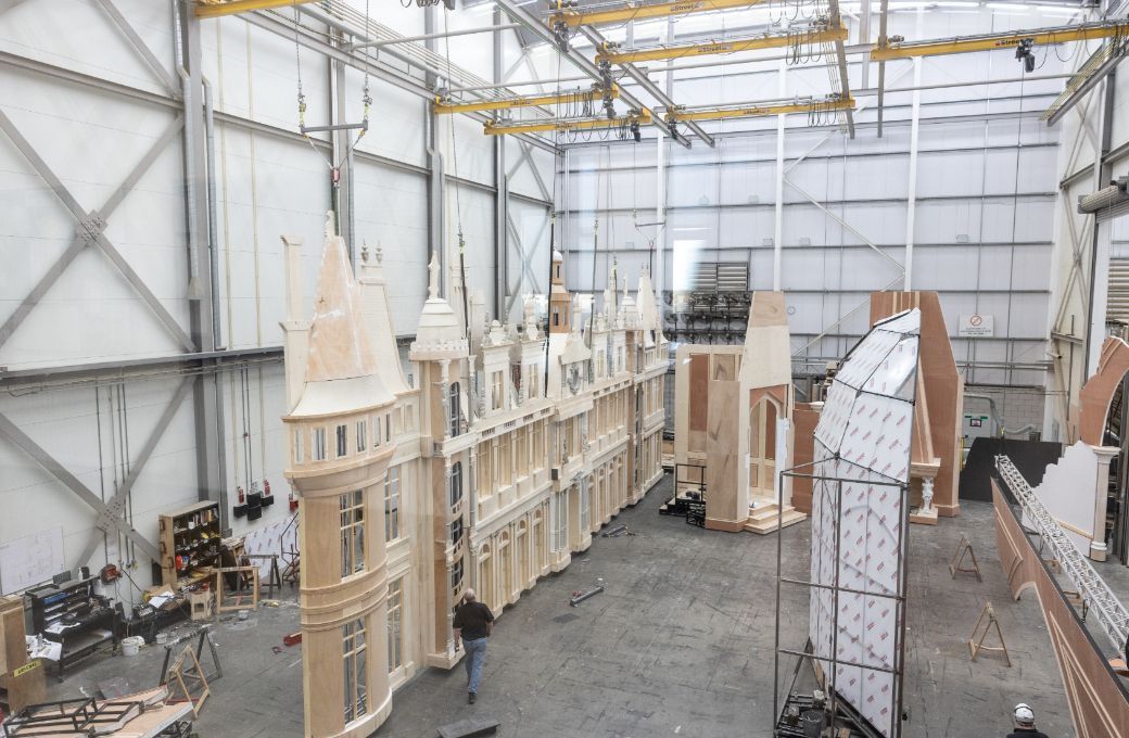 The Cinderella Palace set constructed at the ROH Production Workshop in Thurrock, January 2023 © Andrej Uspenski