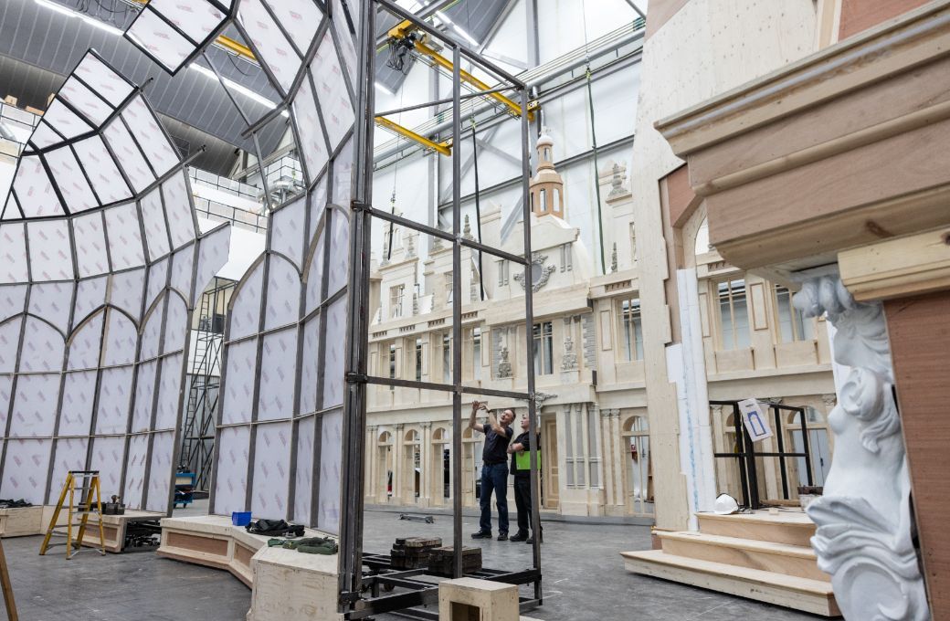 The Cinderella Palace set constructed at the ROH Production Workshop in Thurrock, January 2023 © Andrej Uspenski
