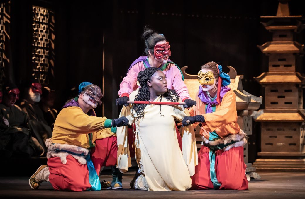 Hansung Yoo (Ping), Masabane Cecilia Rangwanasha (Li&ugrave;), Michael Gibson (Pong) and Aled Hall (Pang) &copy; ROH | Marc Brenner