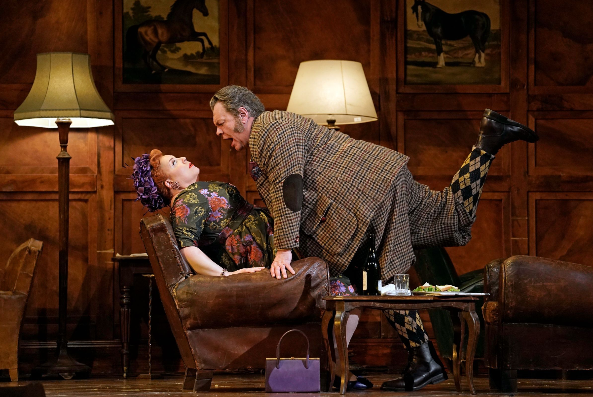 Marie-Nicole Lemieux (Mistress Quickly) and Michael Volle (Falstaff) &copy; Karen Almond | Met Opera