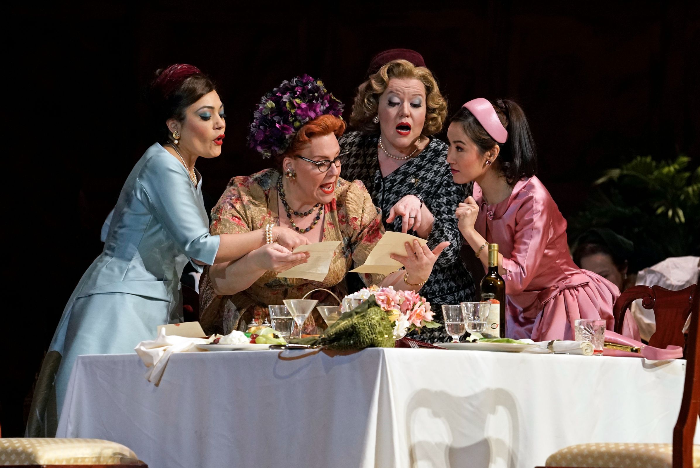 Ailyn Pérez (Alice), Marie-Nicole Lemieux, Jennifer Johnson Cano (Meg), Hera Hyesang Park (Nannetta) &copy; Karen Almond | Met Opera