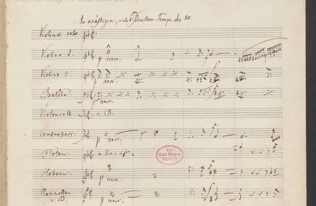 First page of the autograph of Schumann’s Violin Concerto © Staatsbibliothek zu Berlin