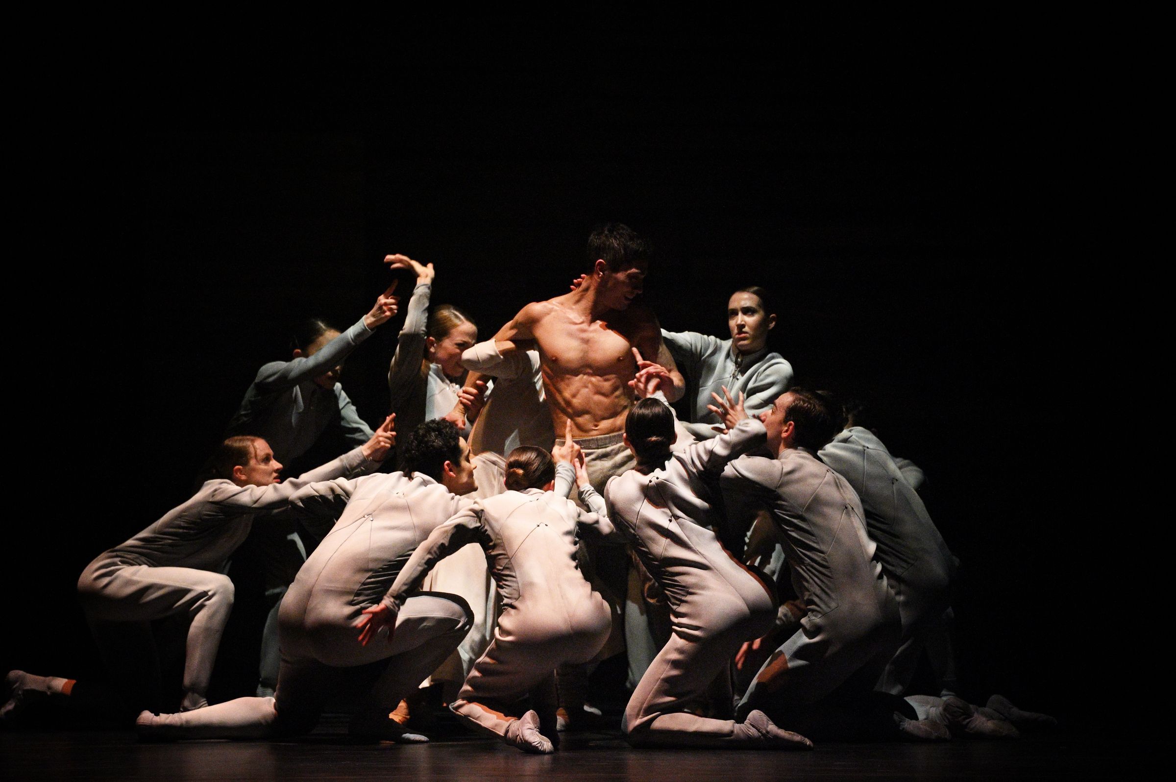 Jeffrey Cirio and dancers of English National Ballet in <i>Creature</i> &copy; Laurent Liotardo