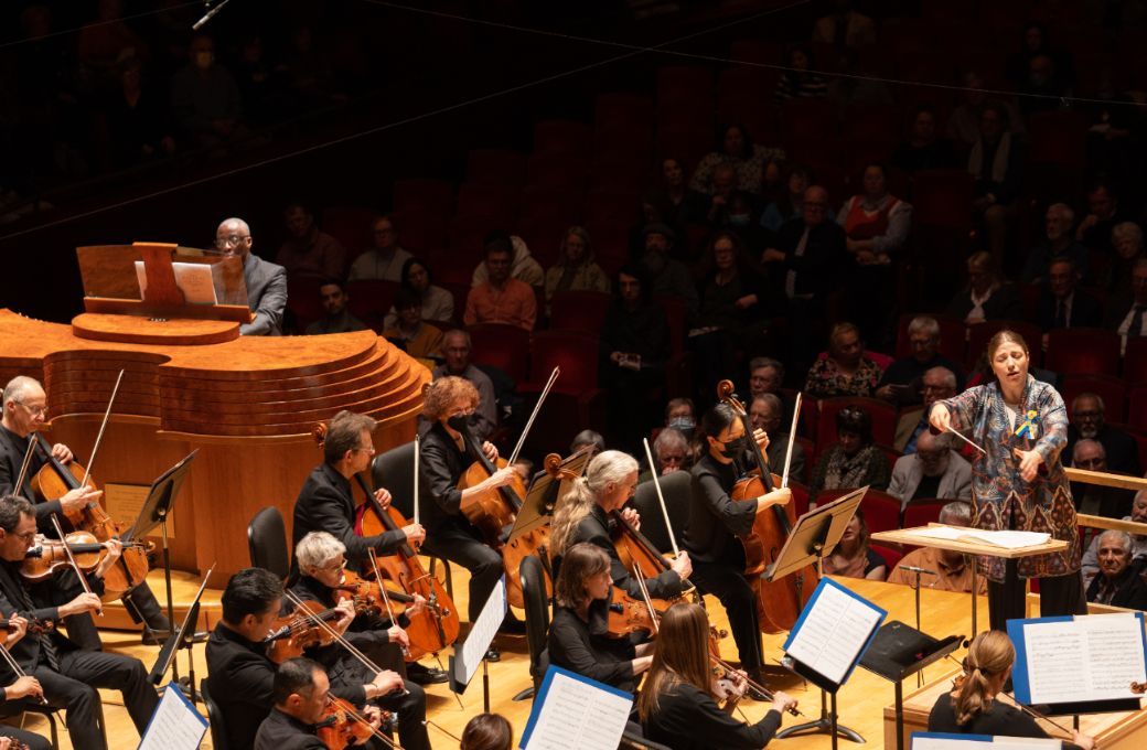 Wayne Marshall, Dalia Stasevska and the Philadelphia Orchestra © Margo Reed