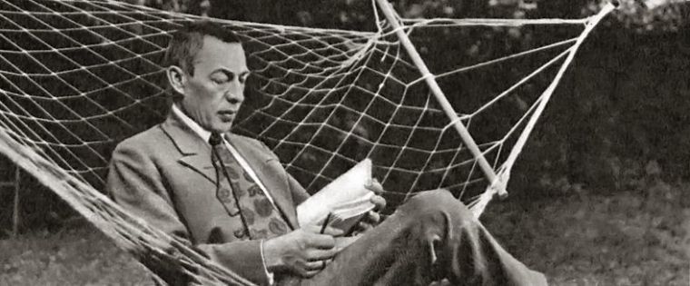 Rachmaninov in a hammock &copy; Public domain