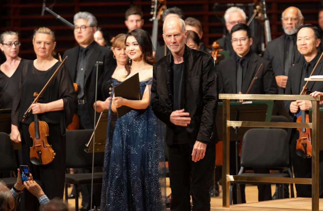 Meigui Zhang, John Luther Adams and the Philadelphia Orchestra &copy; Margo Reed