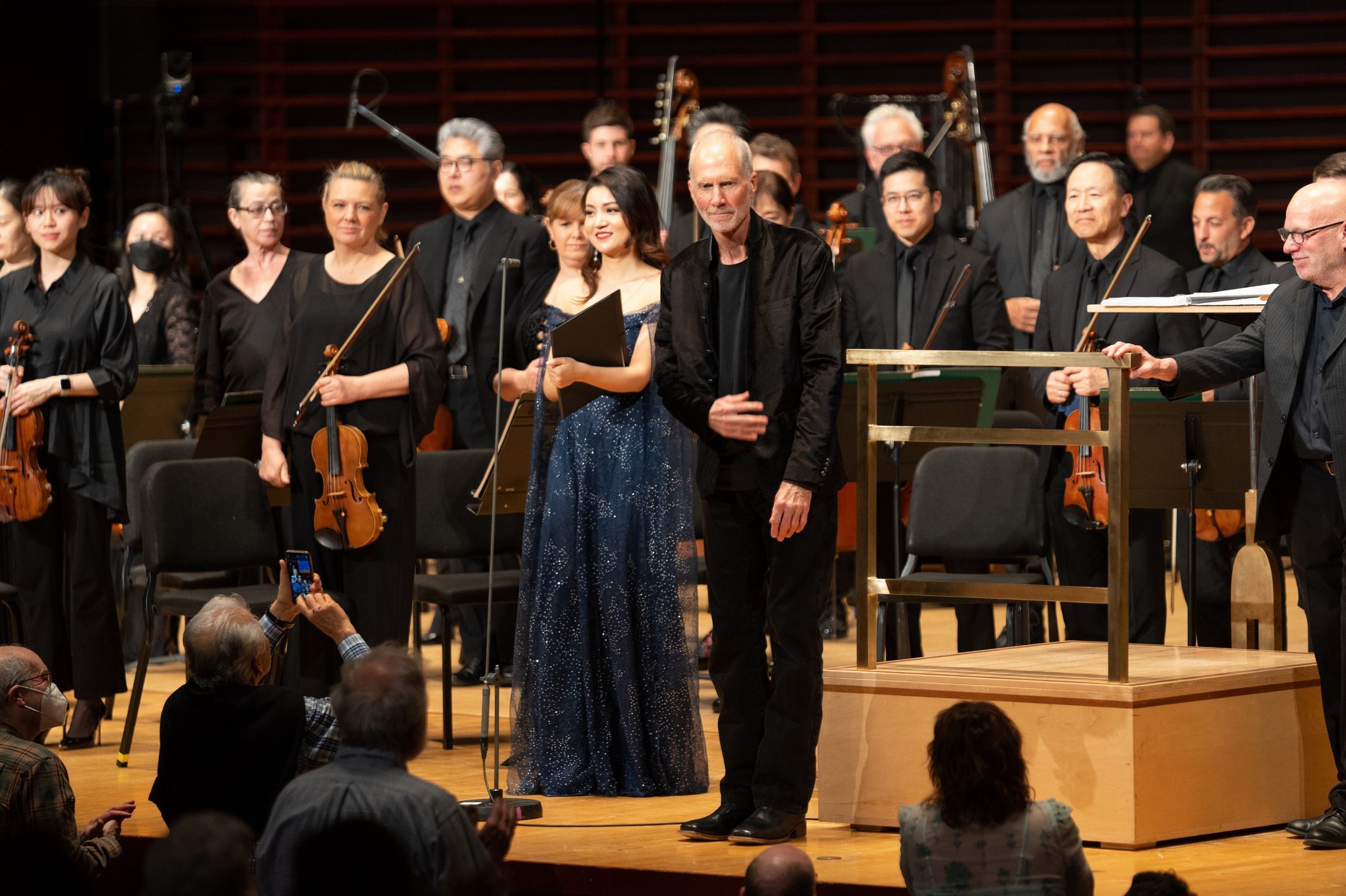 Meigui Zhang, John Luther Adams and the Philadelphia Orchestra &copy; Margo Reed