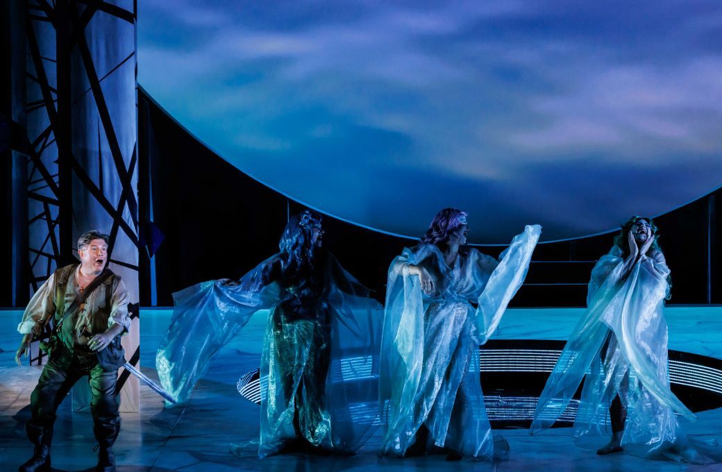 Bradley Daley (Siegfried) and Karen Van Spall, Naomi Flatman and Rebecca Rashleigh (Rhinemaidens) &copy; Robin Halls