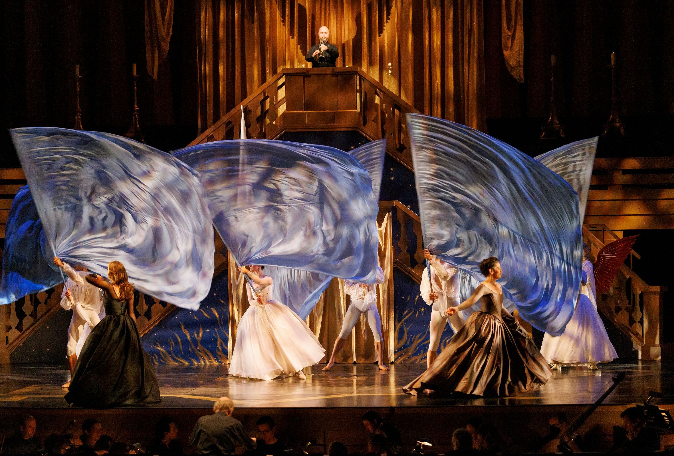 Meghan Lindsay (Mary Magdelen), Allyson McHardy (Mary Cleophas) and Alexis Basque (Trumpet) © Bruce Zinger