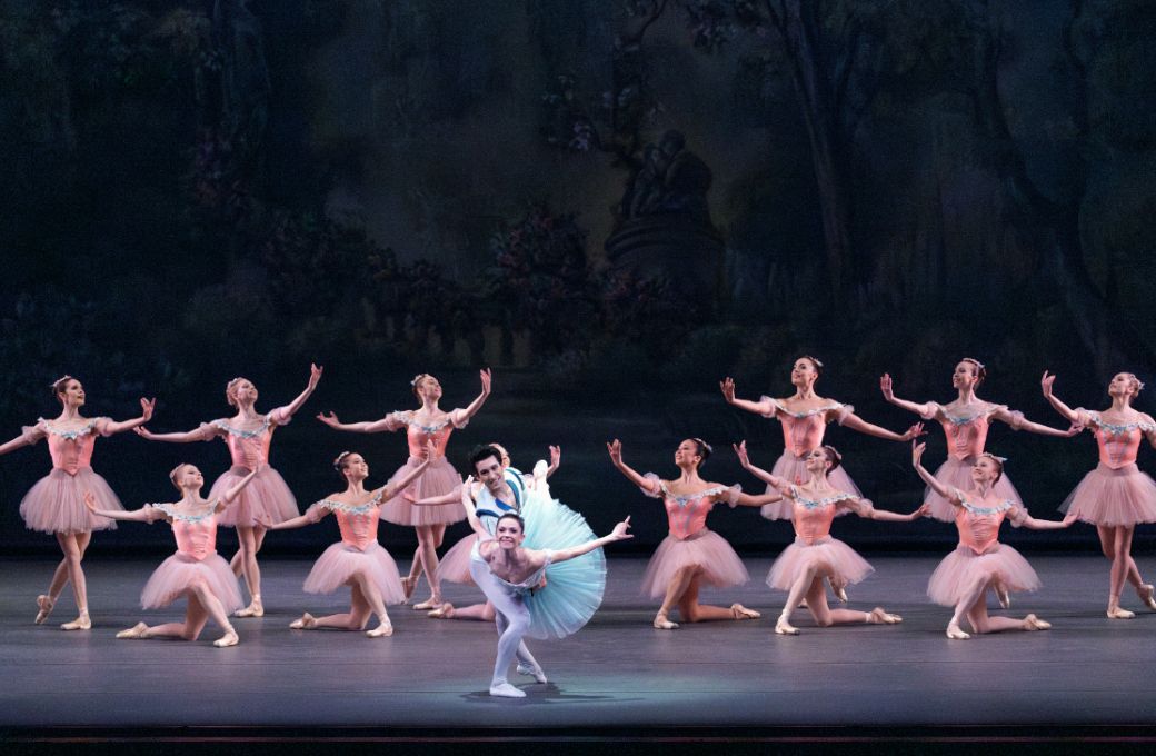 Megan Fairchild and Anthony Huxley with NYCB in <i>Raymonda Variations</i> © Erin Baiano