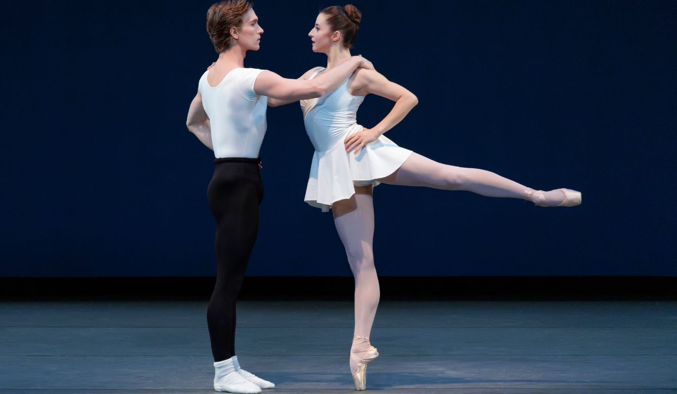 Indiana Woodward and Harrison Ball in George Balanchine's <i>Haieff Divertimento</i> &copy; Erin Baiano