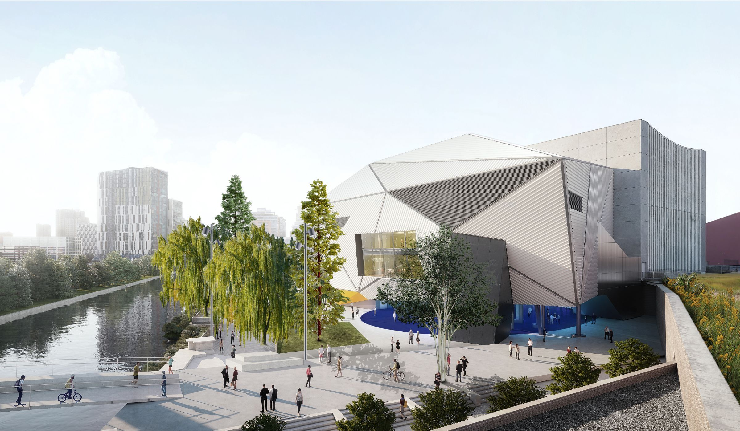 Rendering of the completed Factory International venue © OMA