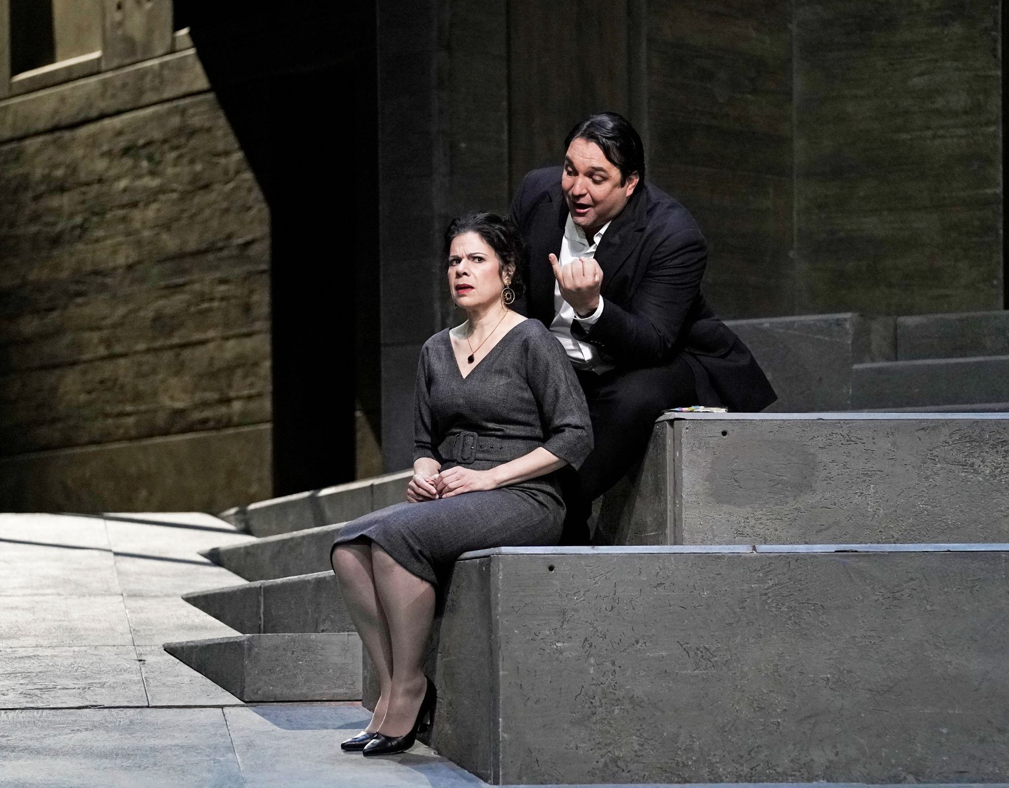 Ana María Martínez (Donna Elvira) and Adam plachetka (Leporello) &copy; Karen Almond | Met Opera