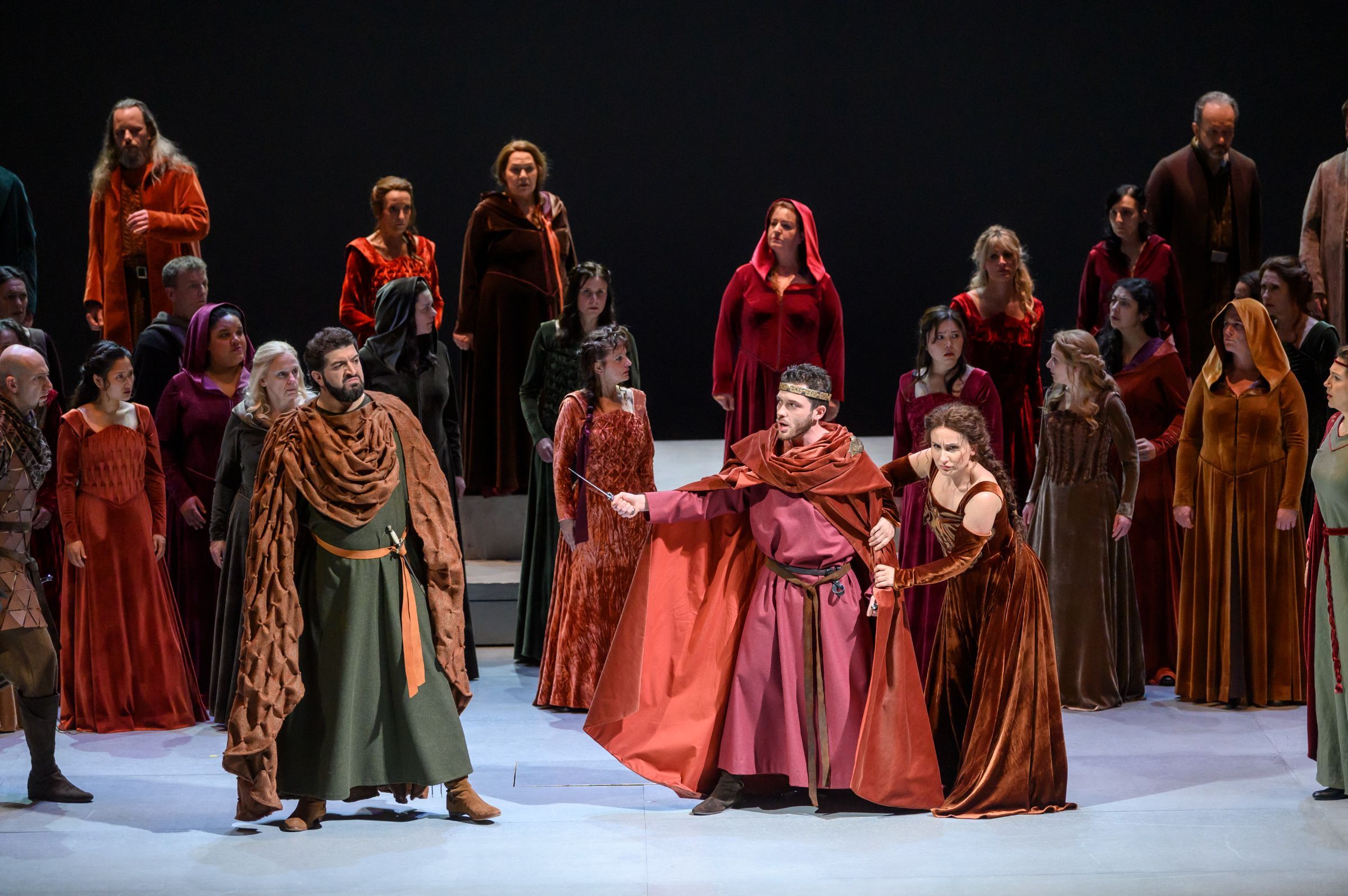 Goderdzi Janelidze (Pagano), Matteo Roma (Arvino) et Salome Jicia (Giselda) &copy; ORW-Liège / J. Berger