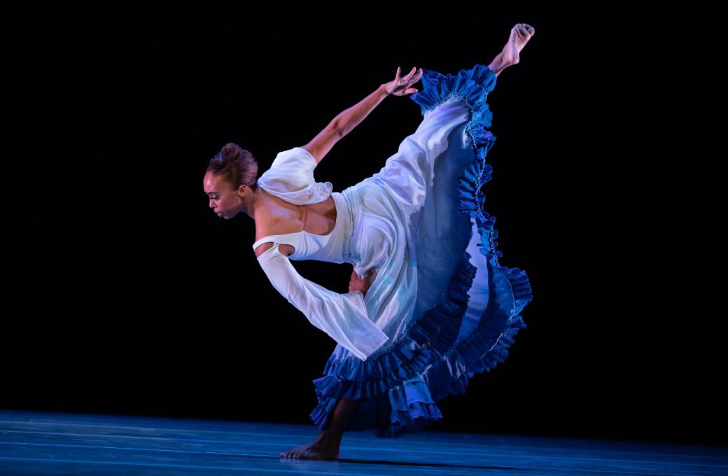 Alvin Ailey American Dance Theater's Constance Stamatiou in Ronald K. Brown's <i>Dancing Spirit</i> © Julieta Cervantes