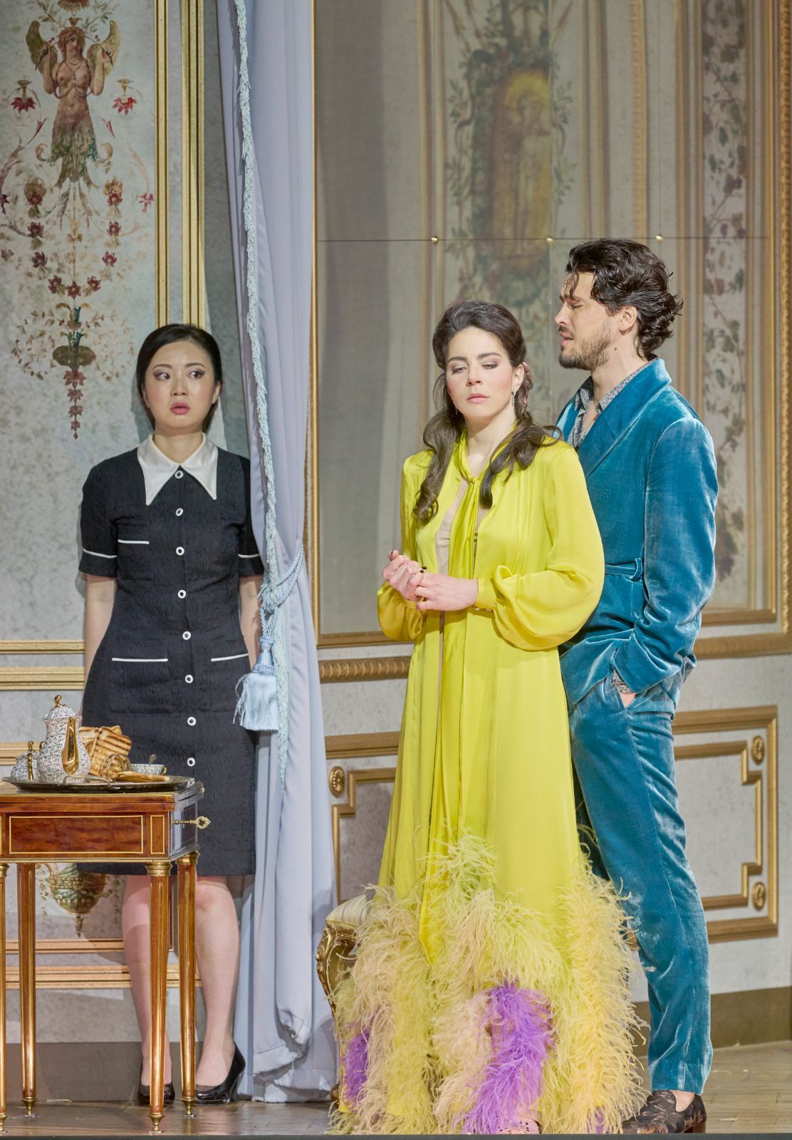 Ying Fang (Susanna), Hanna-Elisabeth Müller (Gräfin Almaviva) und Andrè Schuen (Graf Almaviva) © Michael Pöhn | Wiener Staatsoper