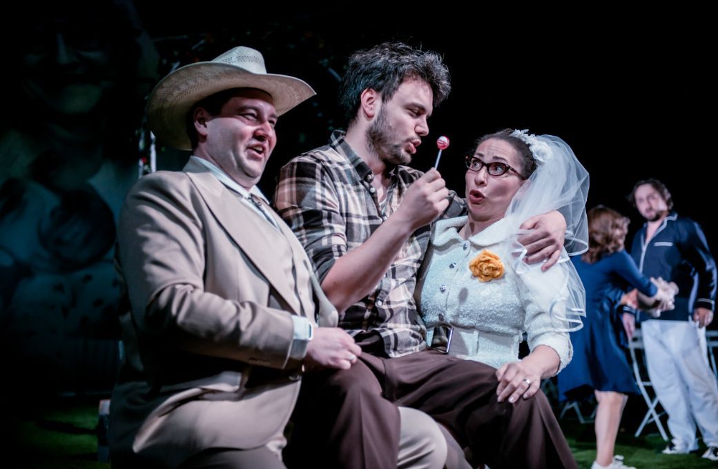 Tom&aacute;&scaron; &Scaron;elc (Bartolo), Luk&aacute;&scaron; Bař&aacute;k (Figaro) and Kateřina Jalovcov&aacute; (Marcellina) &copy; Ilona Sochorov&aacute;