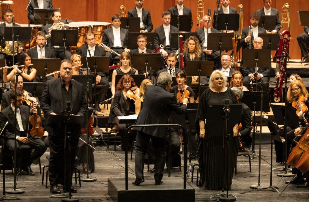 Sir Bryn Terfel, Ir&eacute;ne Theorin, Josep Pons et l'Orquesta Sinf&oacute;nica del Gran Teatre del Liceu &copy; Elisa Haberer / Op&eacute;ra national de Paris