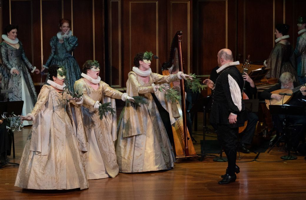 Mindy Ella Chu, Hannah De Priest and Megan Stapleton (Coro delle Piante Incantate) and Colin Balzer © Kathy Wittman
