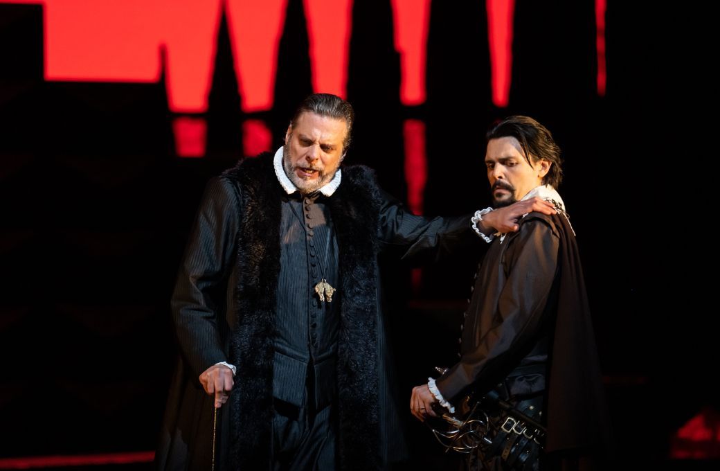 John Relyea (Filippo) and Luca Micheletti (Posa) &copy; ROH | Bill Cooper