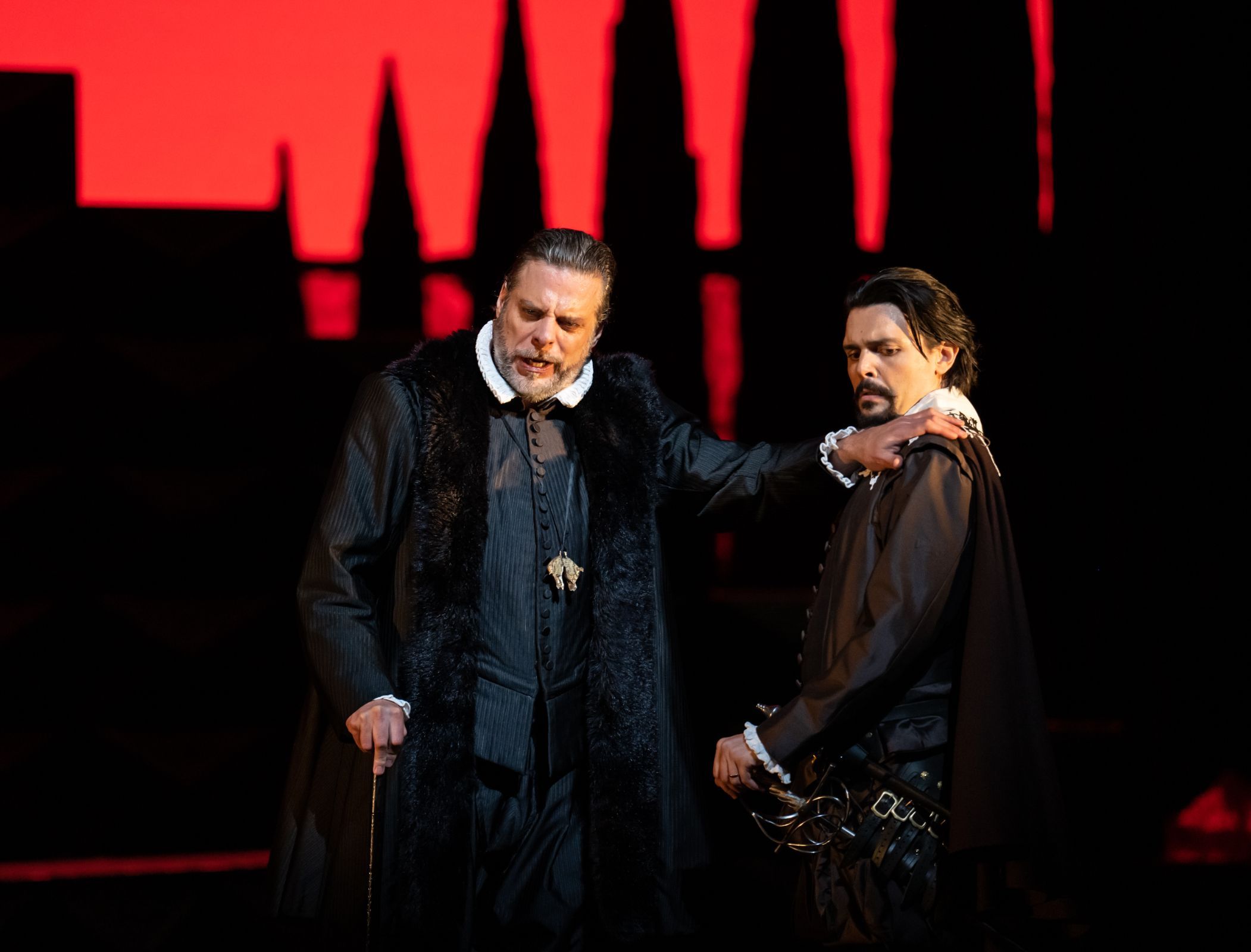 John Relyea (Filippo) and Luca Micheletti (Posa) &copy; ROH | Bill Cooper