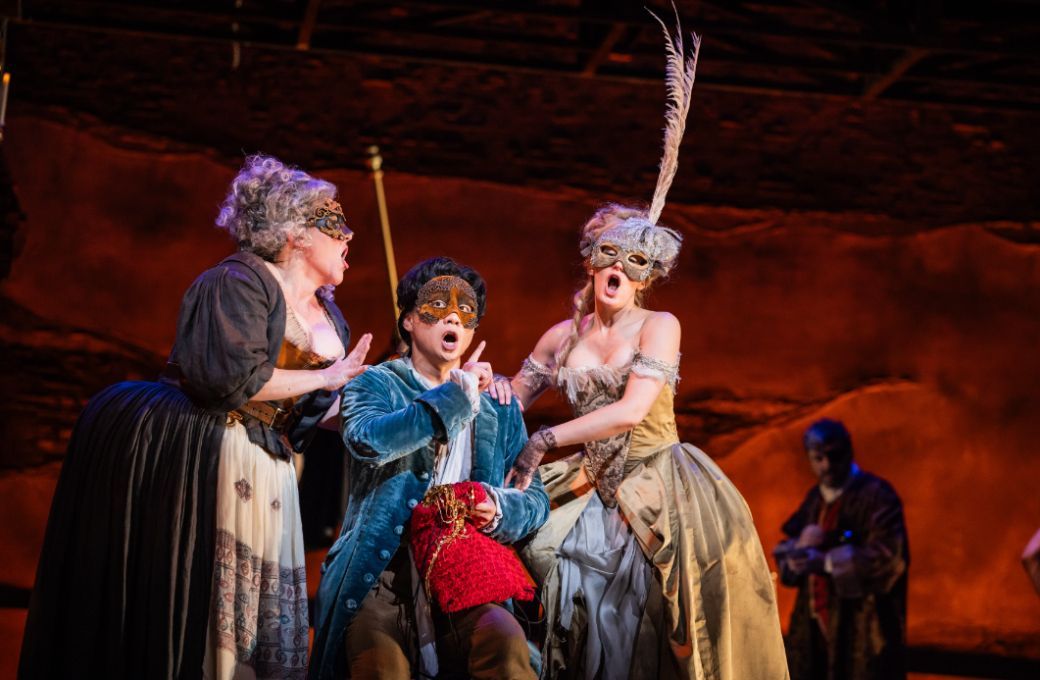 Meredith Arwady (Old Lady), Brian Vu (Candide) and Katrina Galka (Cunegonde) © Evan Zimmermann