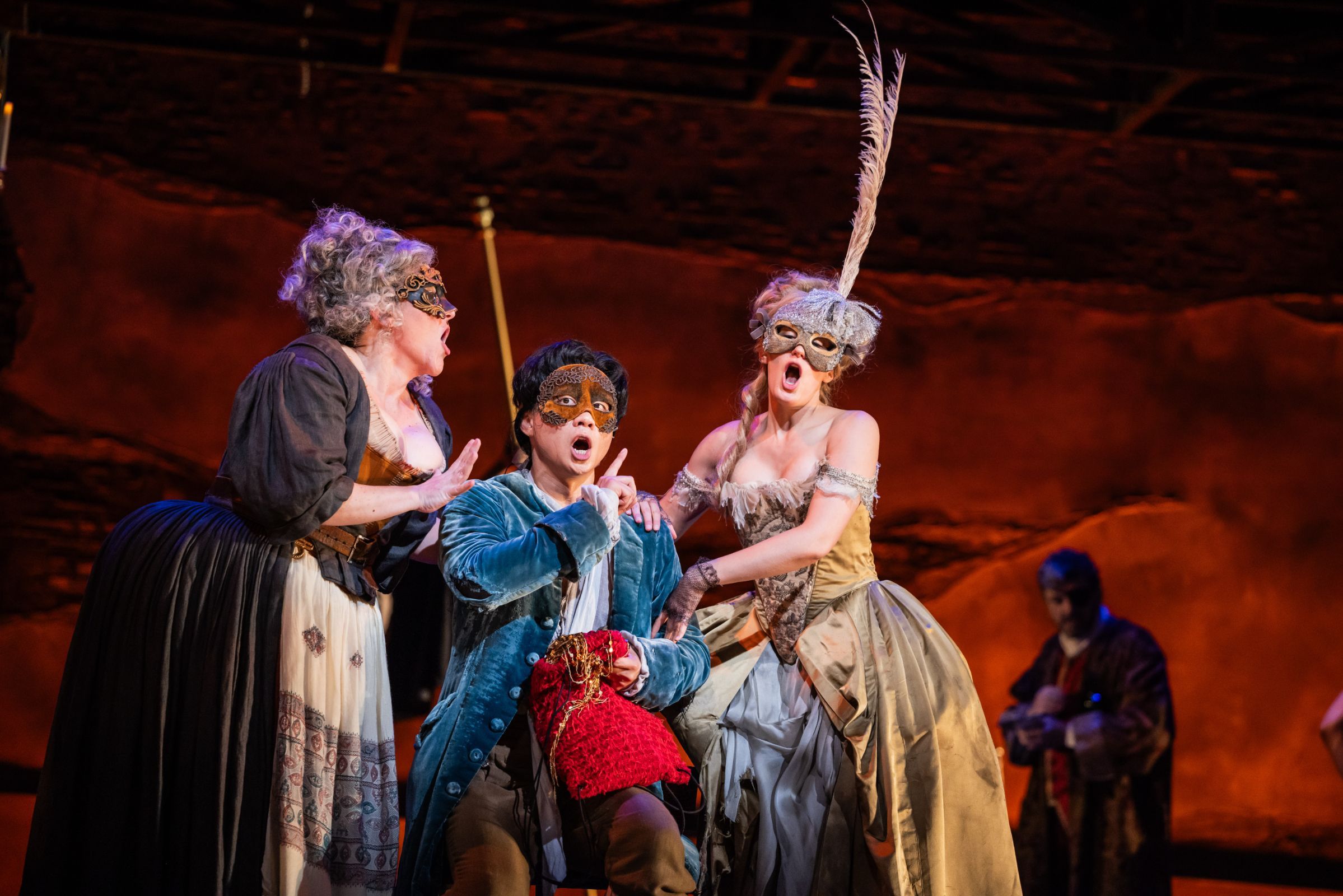 Meredith Arwady (Old Lady), Brian Vu (Candide) and Katrina Galka (Cunegonde) &copy; Evan Zimmermann