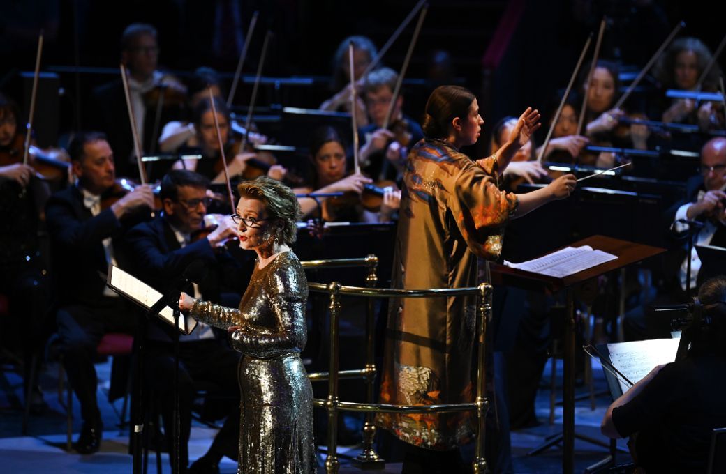 Lesley Manville, Dalia Stasevska and the BBC Symphony Orchestra &copy; BBC | Chris Christodoulou