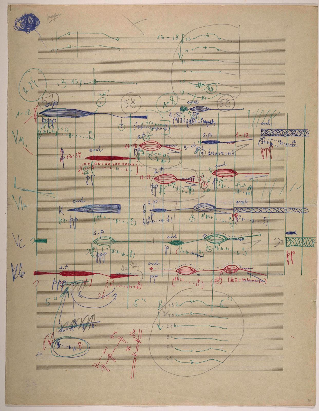 Sketch for Penderecki’s <i>Polymorphia</i> (1961) &copy; Library of Congress