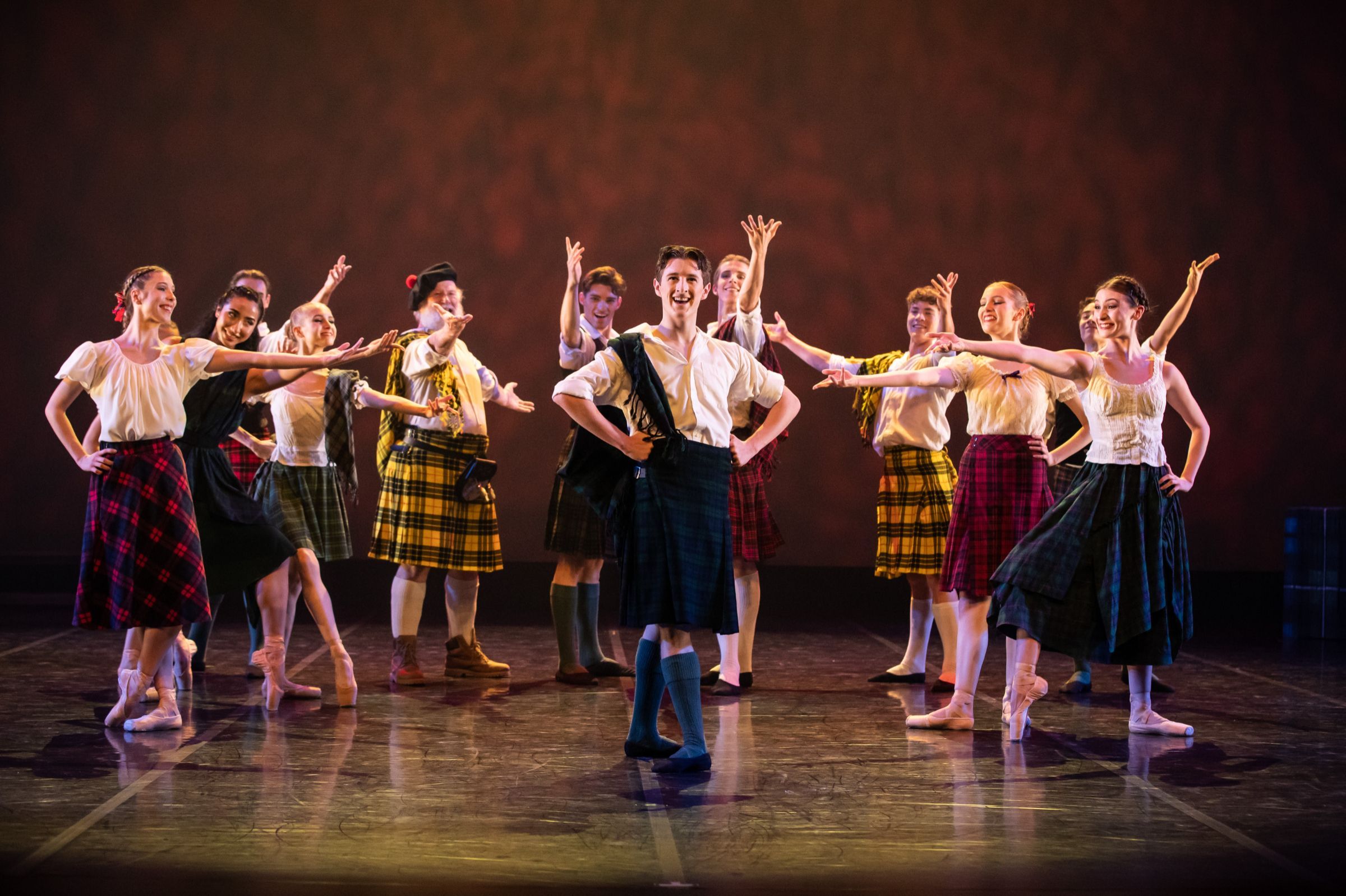 Josh Fagan and Queensland Ballet's Jette Parker Young Artists in Paul Boyd's <i>Tartan</i> © David Kelly