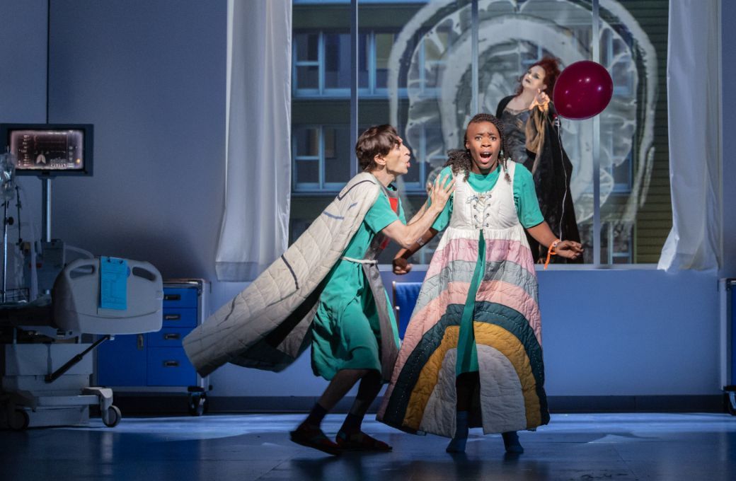 Anthony Roth Costanzo (Rinaldo), Jasmine Habersham (Almirena) and Keely Futterer (Armida) &copy; Evan Zimmerman | The Glimmerglass Festival