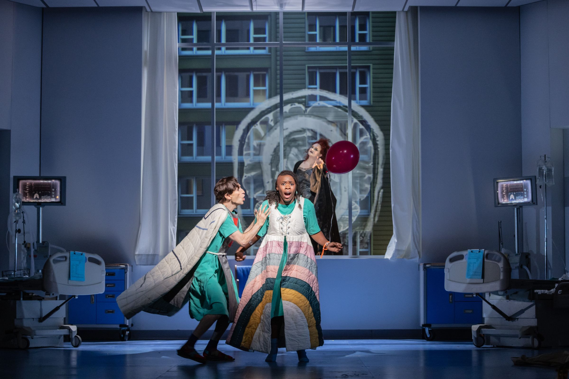 Anthony Roth Costanzo (Rinaldo), Jasmine Habersham (Almirena) and Keely Futterer (Armida) &copy; Evan Zimmerman | The Glimmerglass Festival
