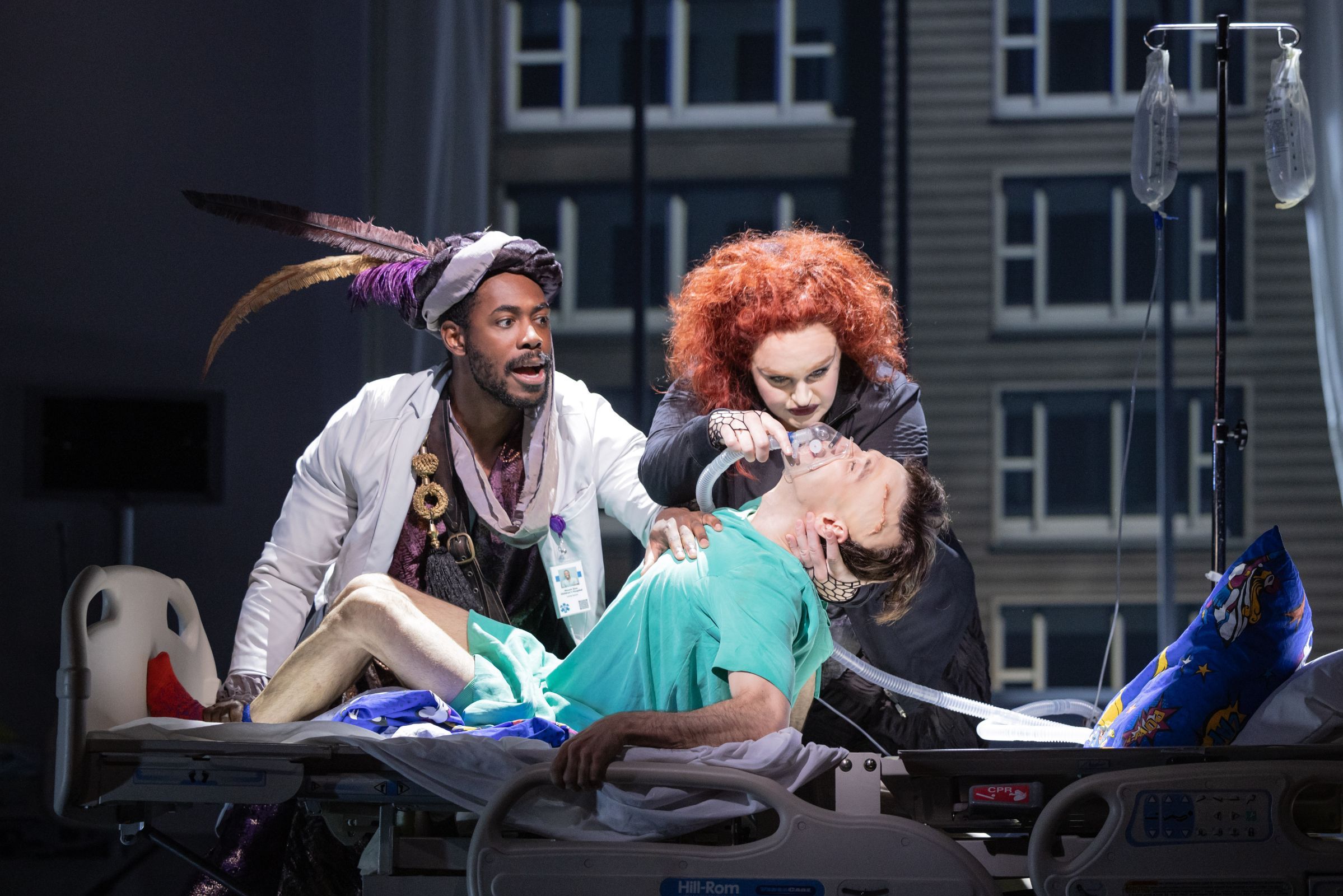 Korin Thomas-Smith (Argante), Keely Futterer (Armida) and Anthony Roth Costanzo (Rinaldo) &copy; Evan Zimmerman | The Glimmerglass Festival
