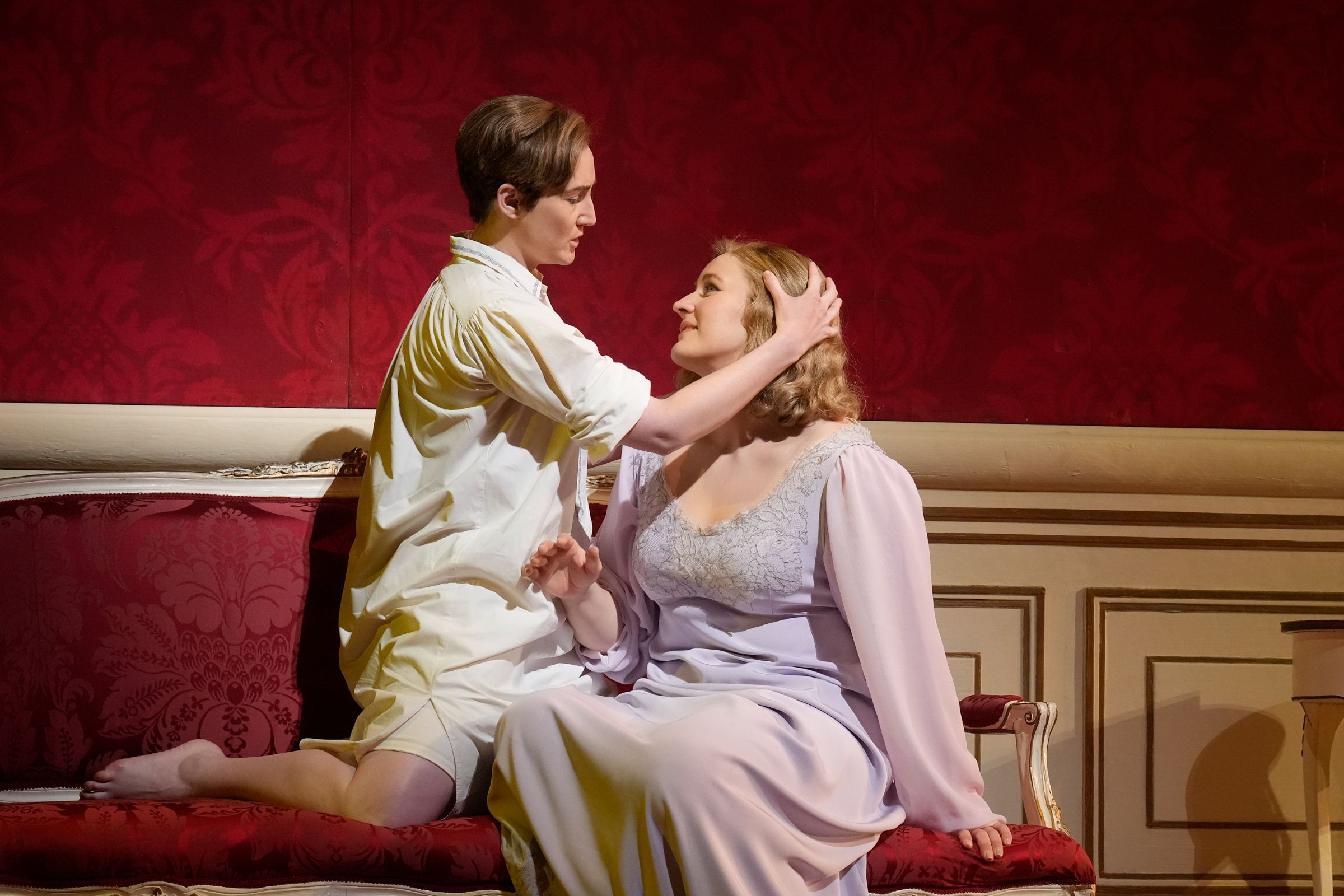 Samantha Hankey (Octavian) and Lise Davidsen (Marschallin) in <i>Der Rosenkavalier</i> &copy; Ken Howard | Met Opera (March 2023)