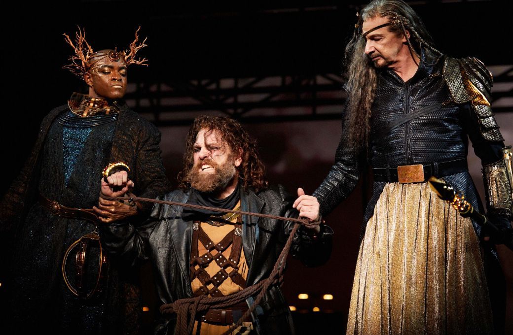Frederick Ballantine (Loge), Michael Mayes (Alberich), Greer Grimsley (Wotan) © Philip Newton