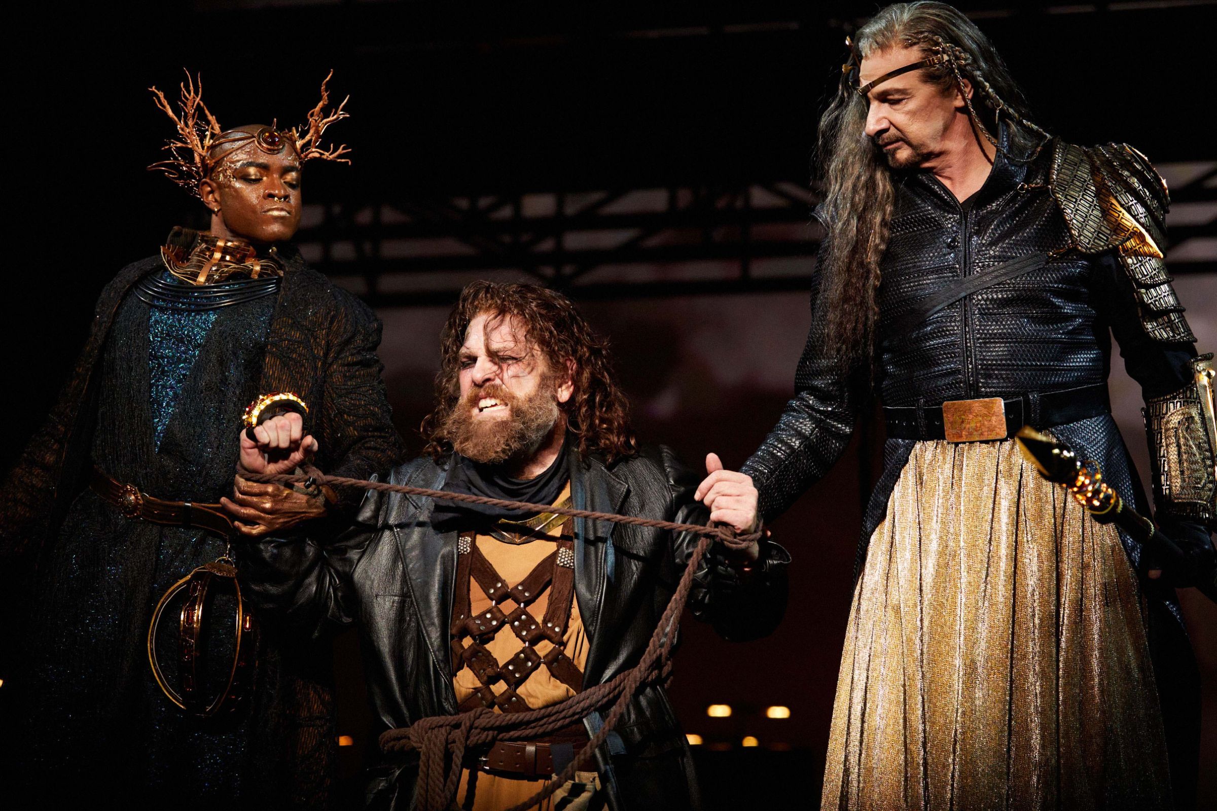 Frederick Ballantine (Loge), Michael Mayes (Alberich), Greer Grimsley (Wotan) © Philip Newton