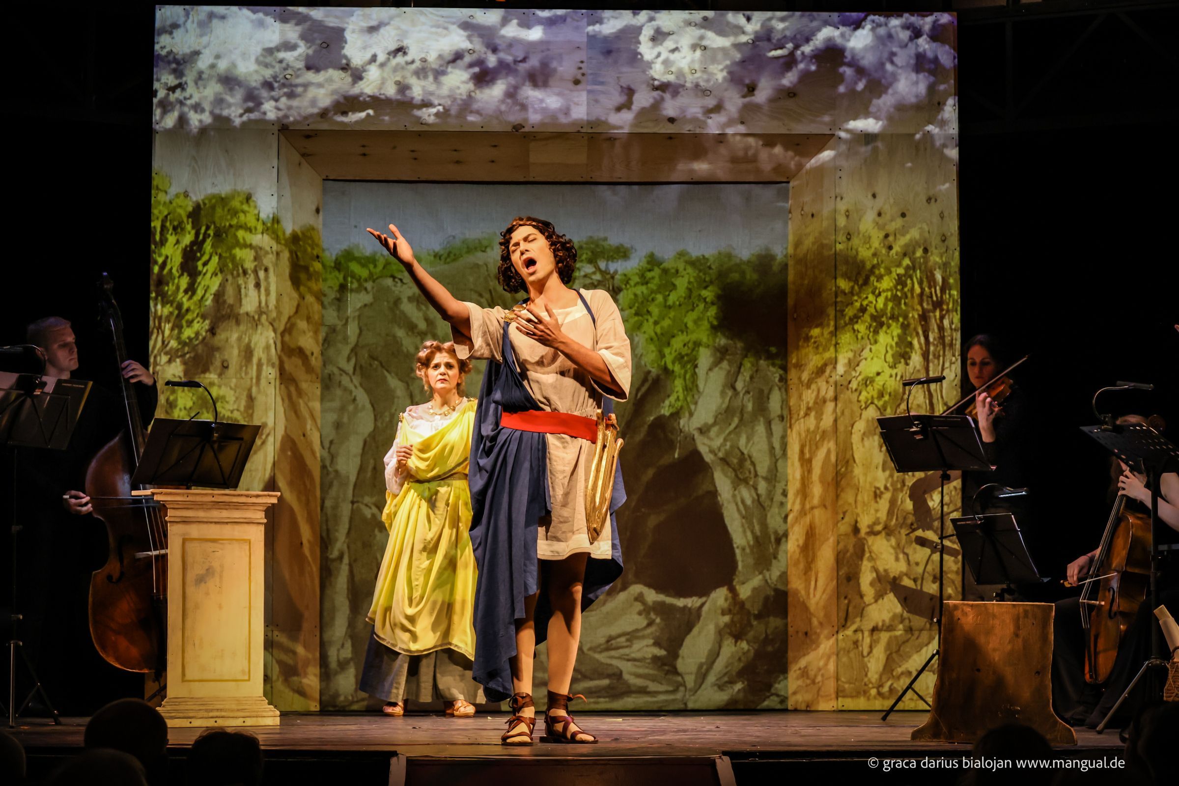 Francesca Lombardi Mazzulli (Calliope) und Valer Sabadus (Orfeo) © Graca Darius Bijalojan