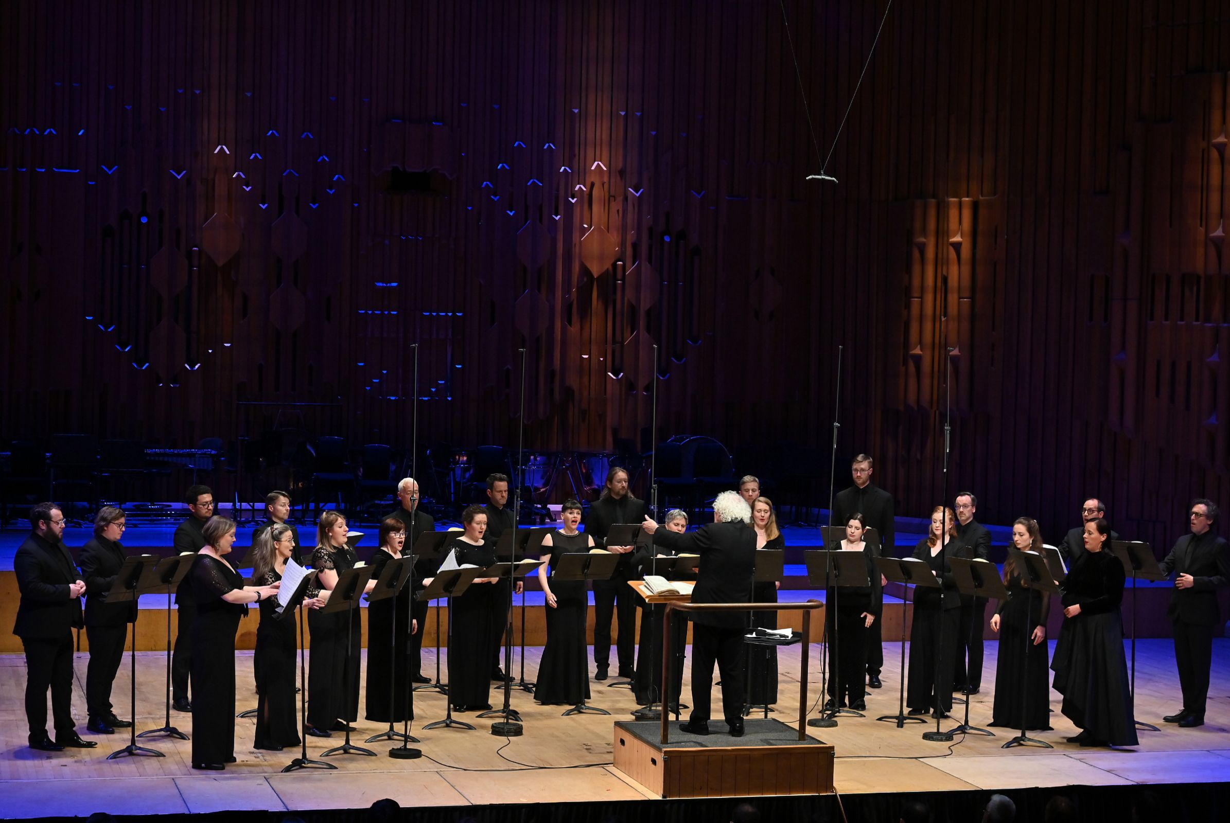 Sir Simon Rattle conducts the BBC Singers &copy; BBC | Mark Allan