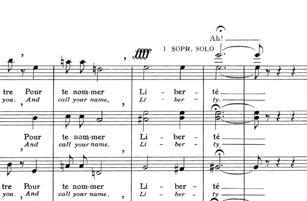 The ending of Poulenc&rsquo;s <i>Figure Humaine</i> &copy; Salabert | IMSLP
