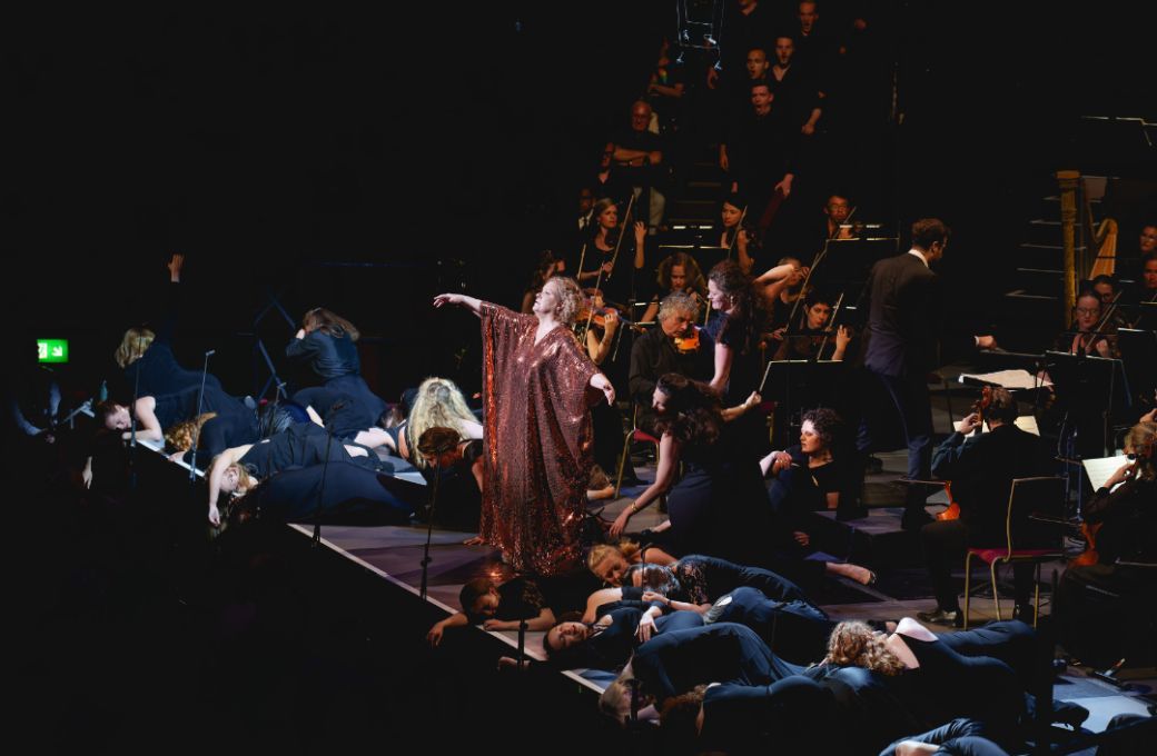 Alice Coote and the Monteverdi Choir in the Act 2 finale &copy; BBC | Andy Paradise