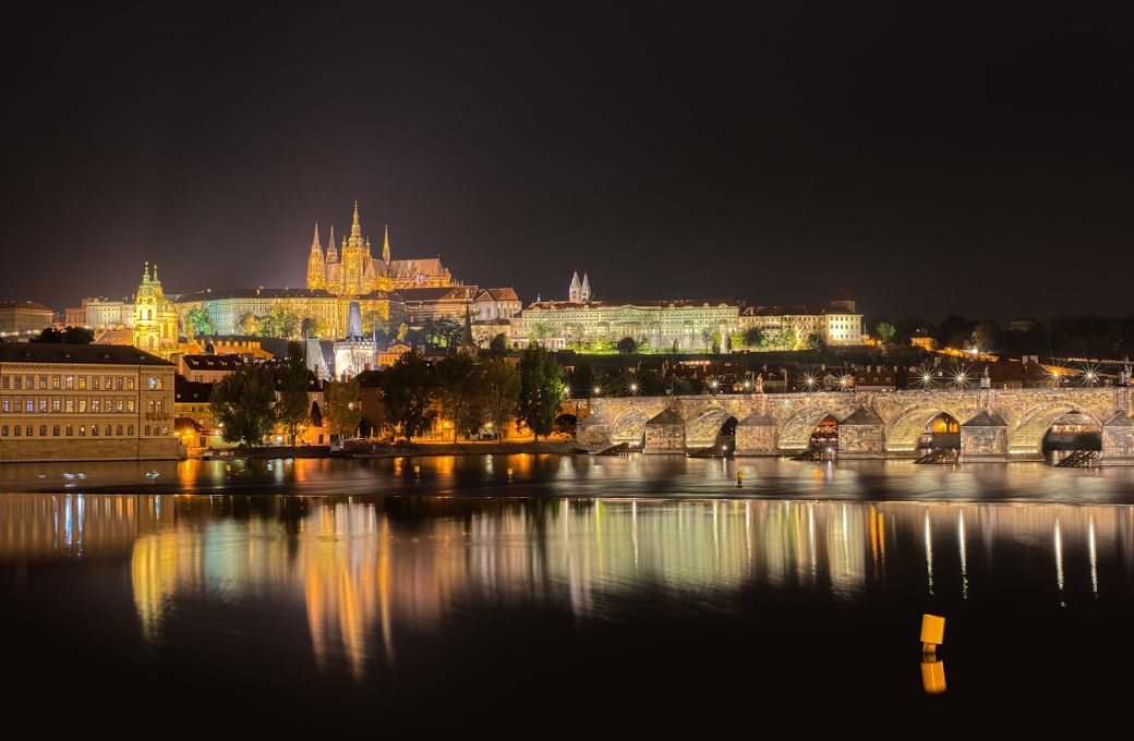 The Vltava at night &copy; Steve Collis | Wikimedia Commons