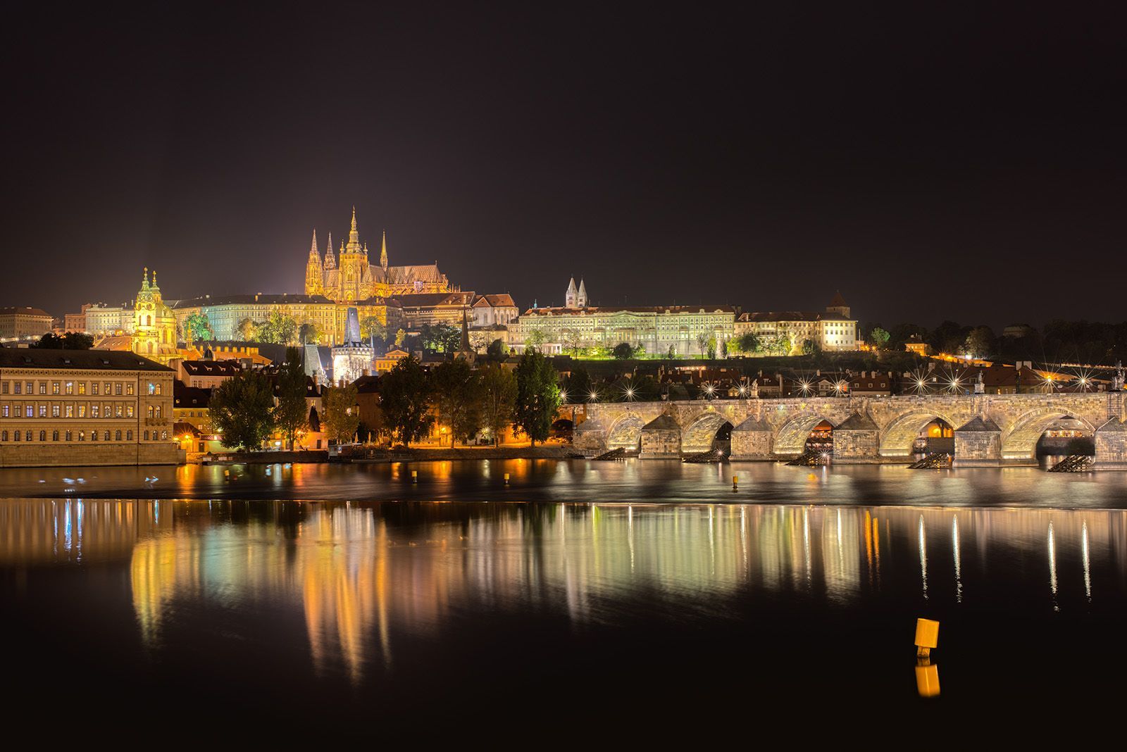 The Vltava at night &copy; Steve Collis | Wikimedia Commons