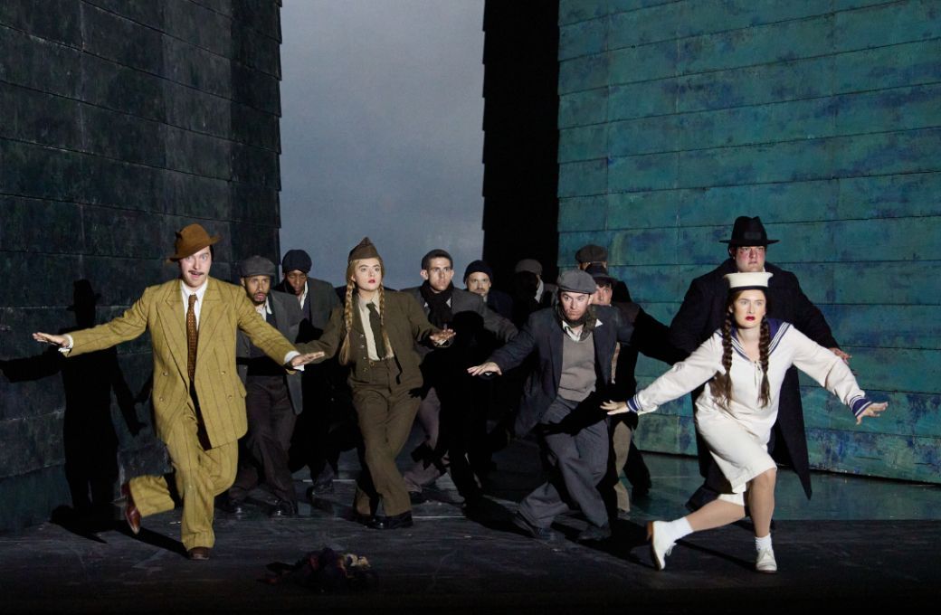 Alex Otterburn (Ned), Ava Dodd and Cleo Lee-McGowan (Nieces) and John Findon (Bob Boles) &copy; Tom Bowles