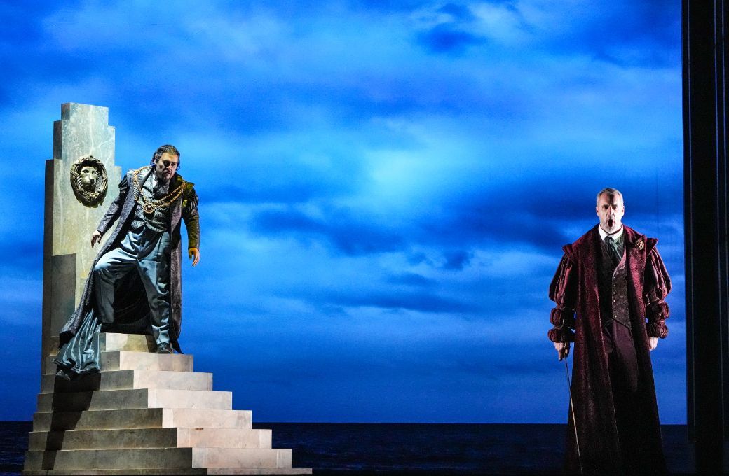 Quinn Kelsey (Simon Boccanegra) and Christian Van Horn (Jacopo Fiesco) &copy; Steven Pisano