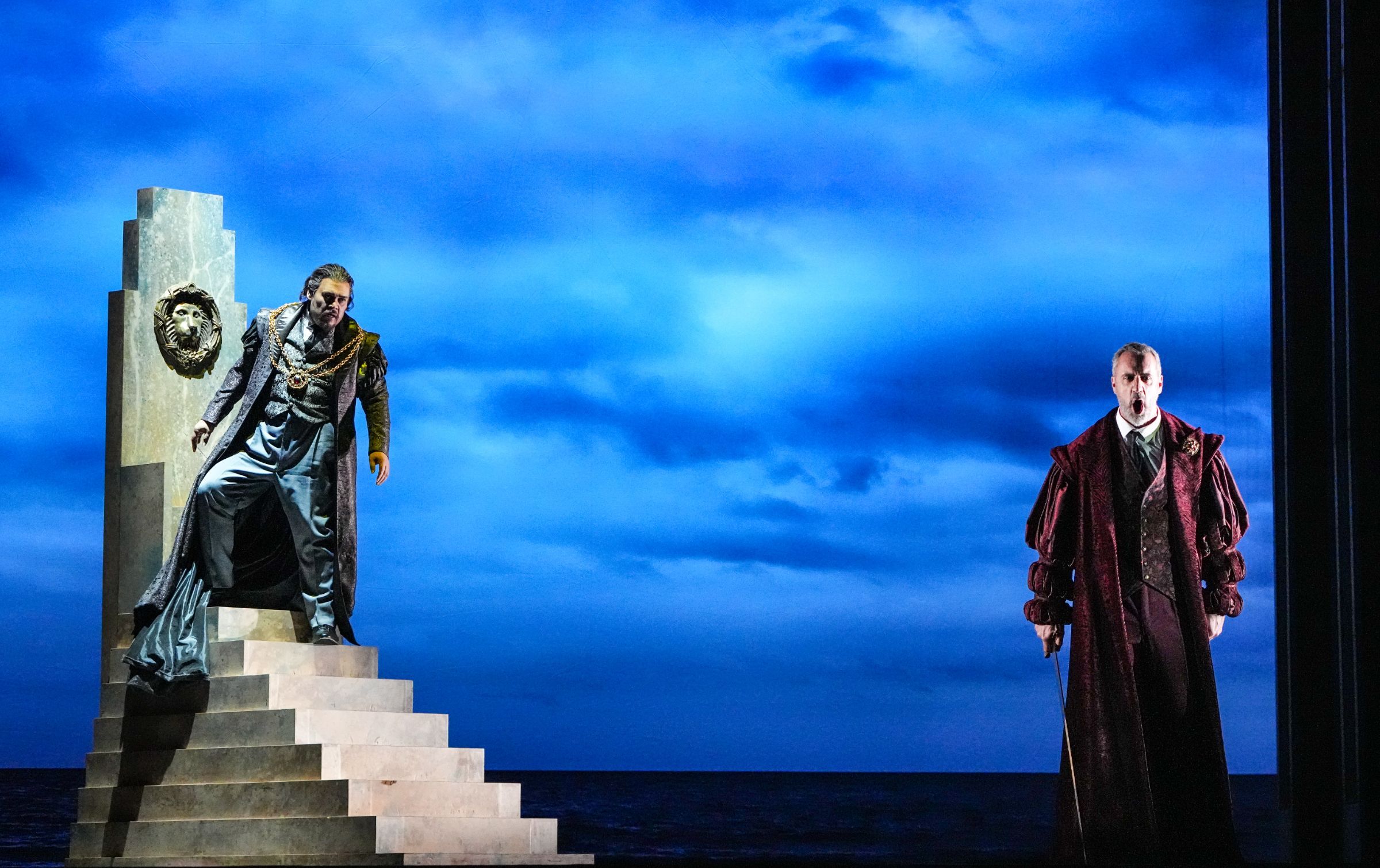 Quinn Kelsey (Simon Boccanegra) and Christian Van Horn (Jacopo Fiesco) &copy; Steven Pisano
