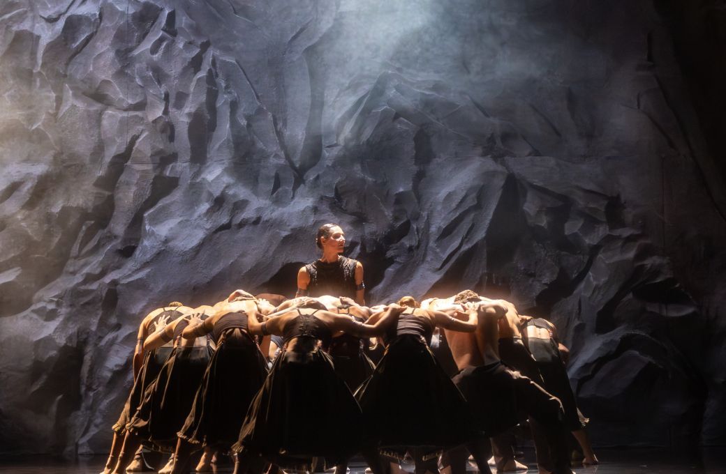 Principal Marge Hendrick (centre) in Dickson Mbi's <i>Twice-Born</i> &copy; Andy Ross