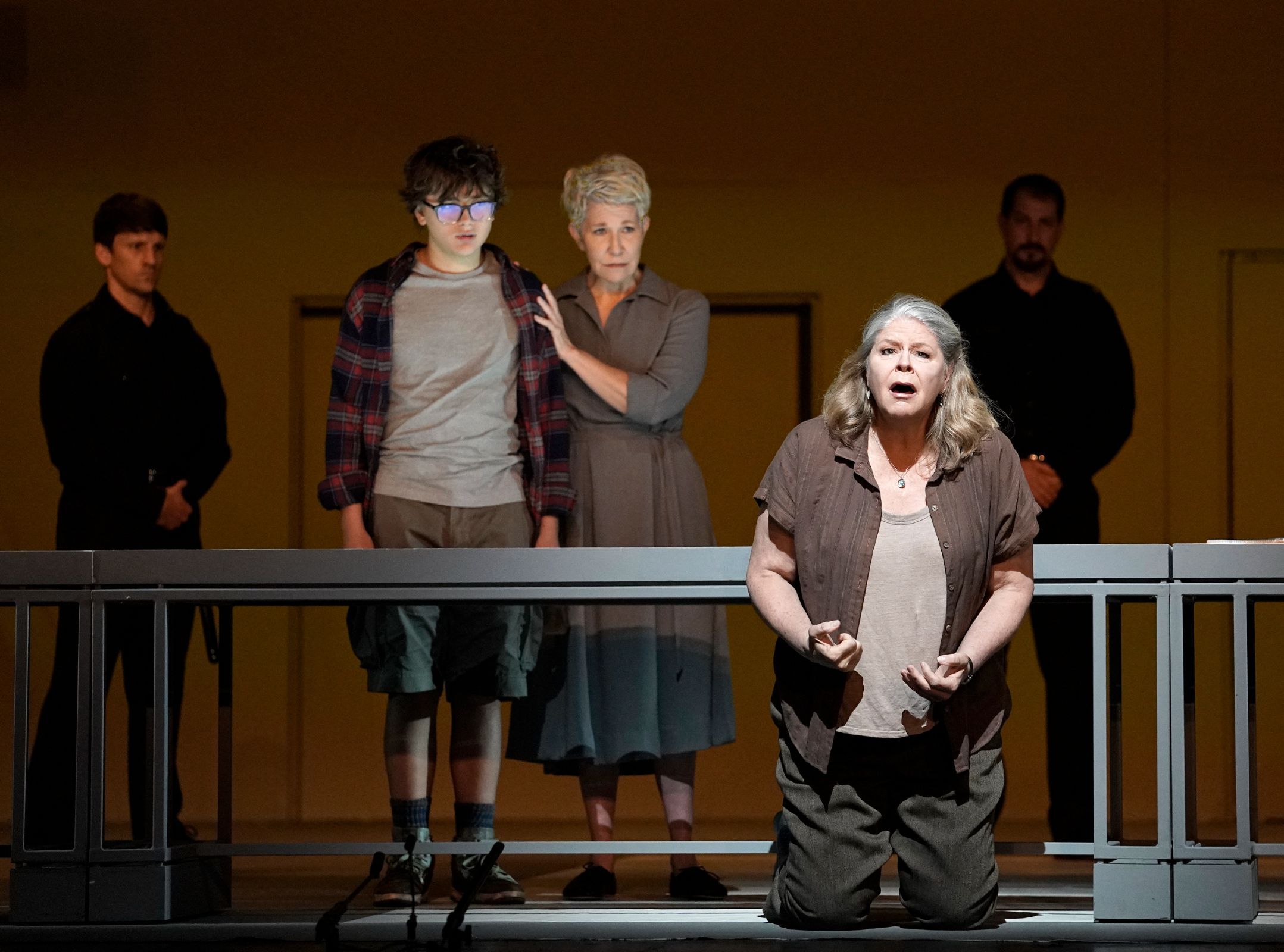 Jonah Mussolino (Younger Brother), Joyce DiDonato (Sister Helen) and Susan Graham (Mrs De Rocher) &copy; Karen Almond | Met Opera