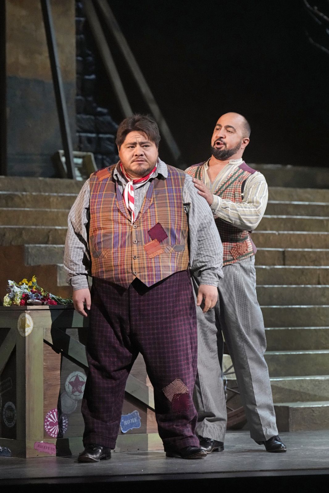 Diego Torre (Canio) and Gevorg Hakobyan (Tonio) &copy; Ken Howard for Lyric Opera of Kansas City