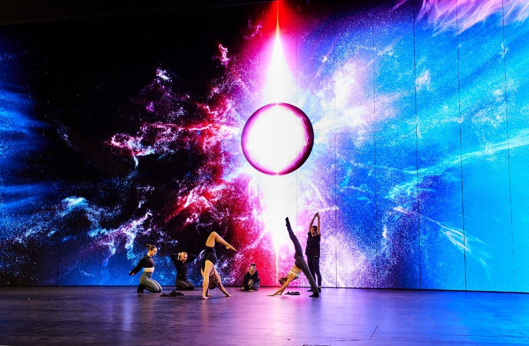 Performers stretch before rehearsals &copy; Keith Saunders